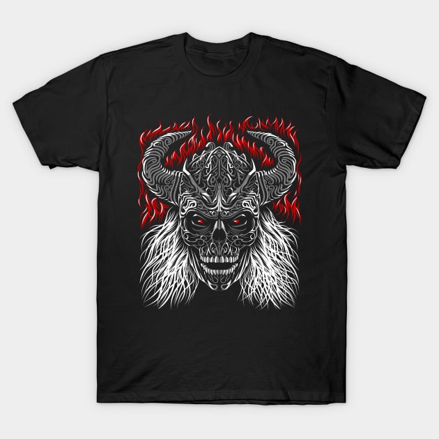 Viking skull tribal T-Shirt by albertocubatas